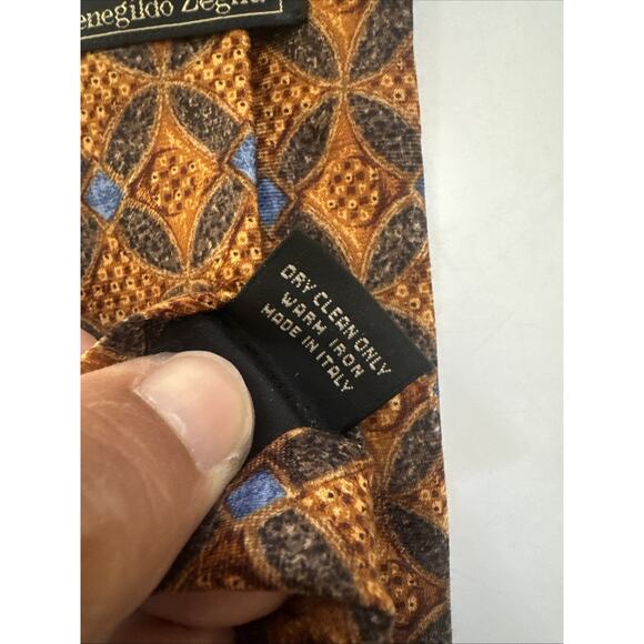 VINTAGE Ermenegildo Zegna Tie 100% Silk ITALY Made Necktie Business Formal Retro - Picture 8 of 9